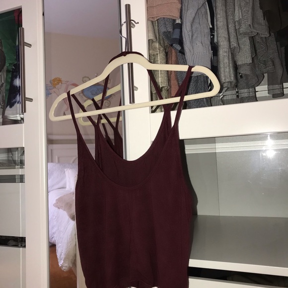 Brandy Melville Burgundy Double Strap Tank Top - Picture 2 of 2